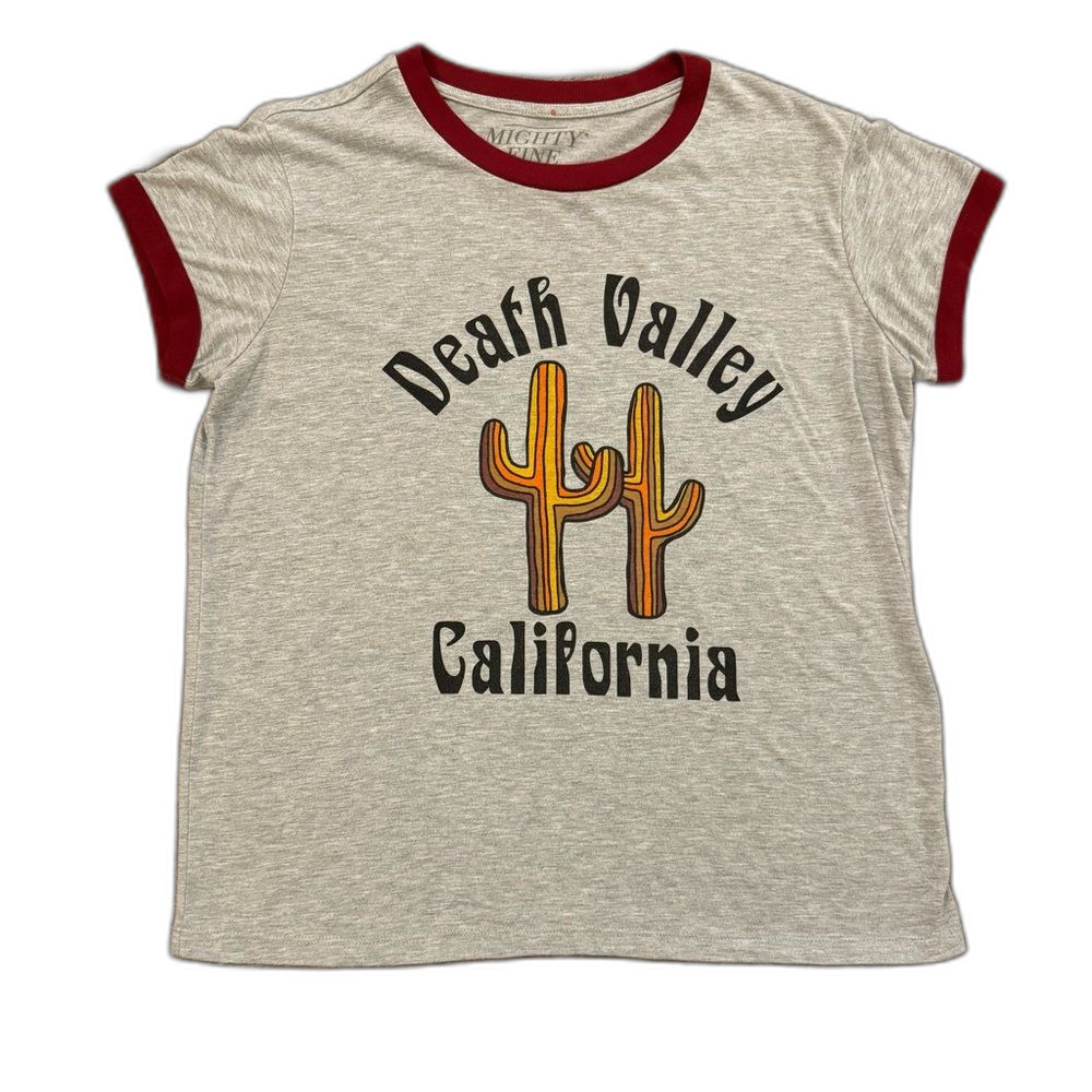 Mighty Fine Death Valley California Desert Cactus Ringer T-Shirt Women’s Large